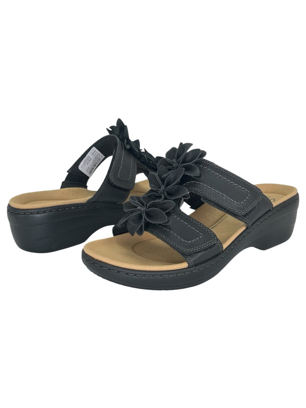 Clarks Merliah Raelyn Black Leather Slip On Womens Sandals Size 10M - Picture 9 of 11